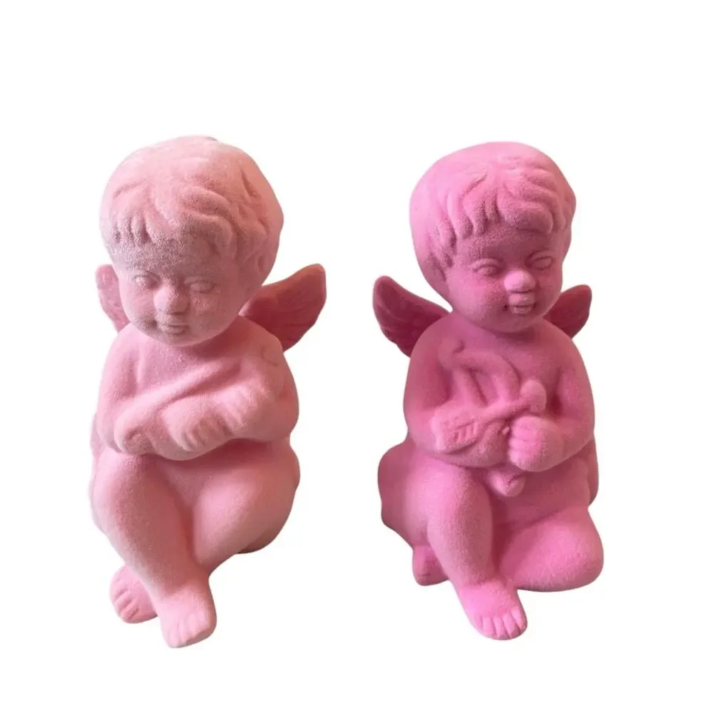 2025 Target Spritz 2pk Pink Flocked Valentines Cupid Cherub Figurines NEW